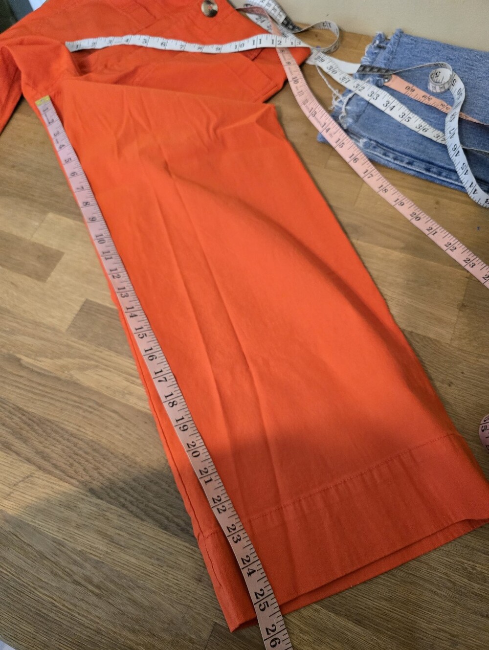 Anthropologie Maeve The Colette Wide Leg Pants Orange 27 Magic Fabric Crop - Picture 13 of 14
